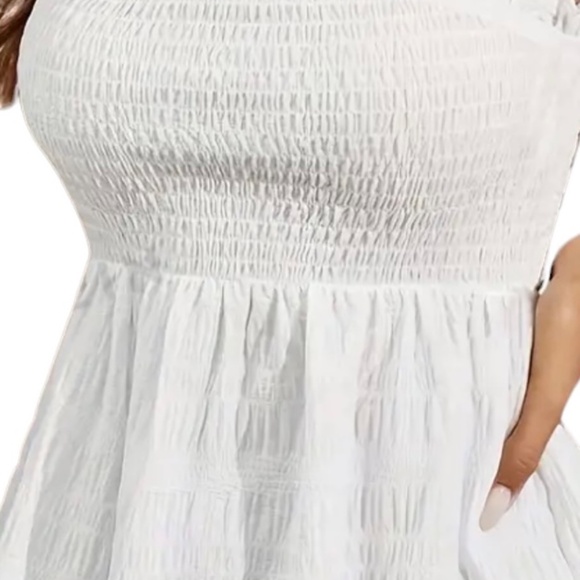 White Strapless Ruffle Top - Picture 4 of 5